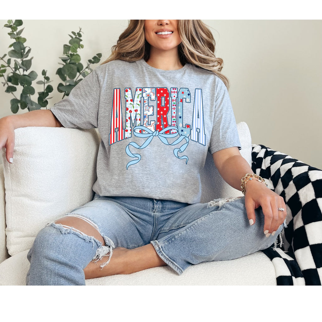 Patriotic AMERICA Red, White, and Blue Tee!