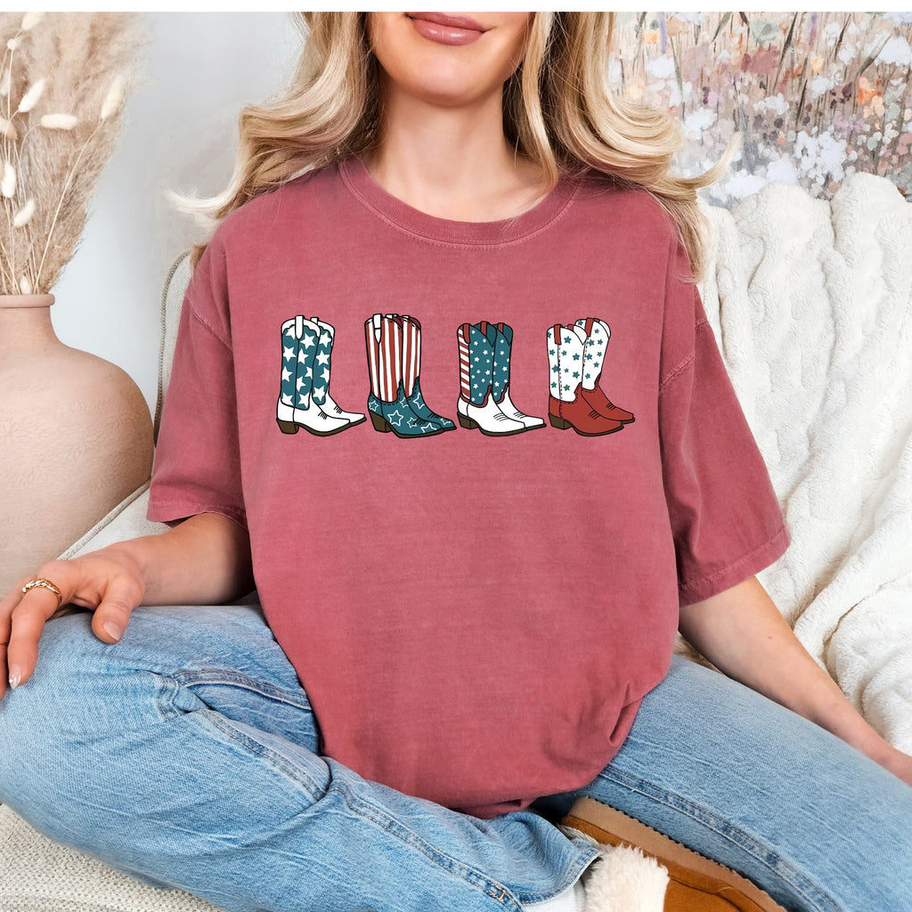 Patriotic Country Bowboy Boot Tee!