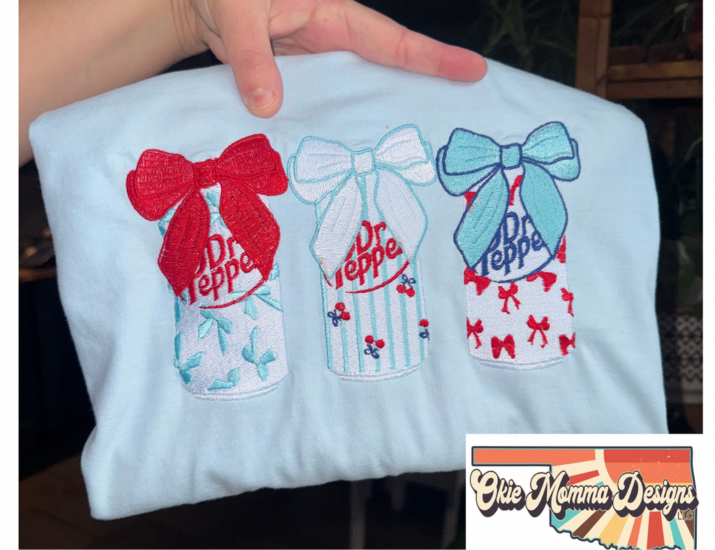 Patriotic Dr Pep Embroidered T-Shirt!