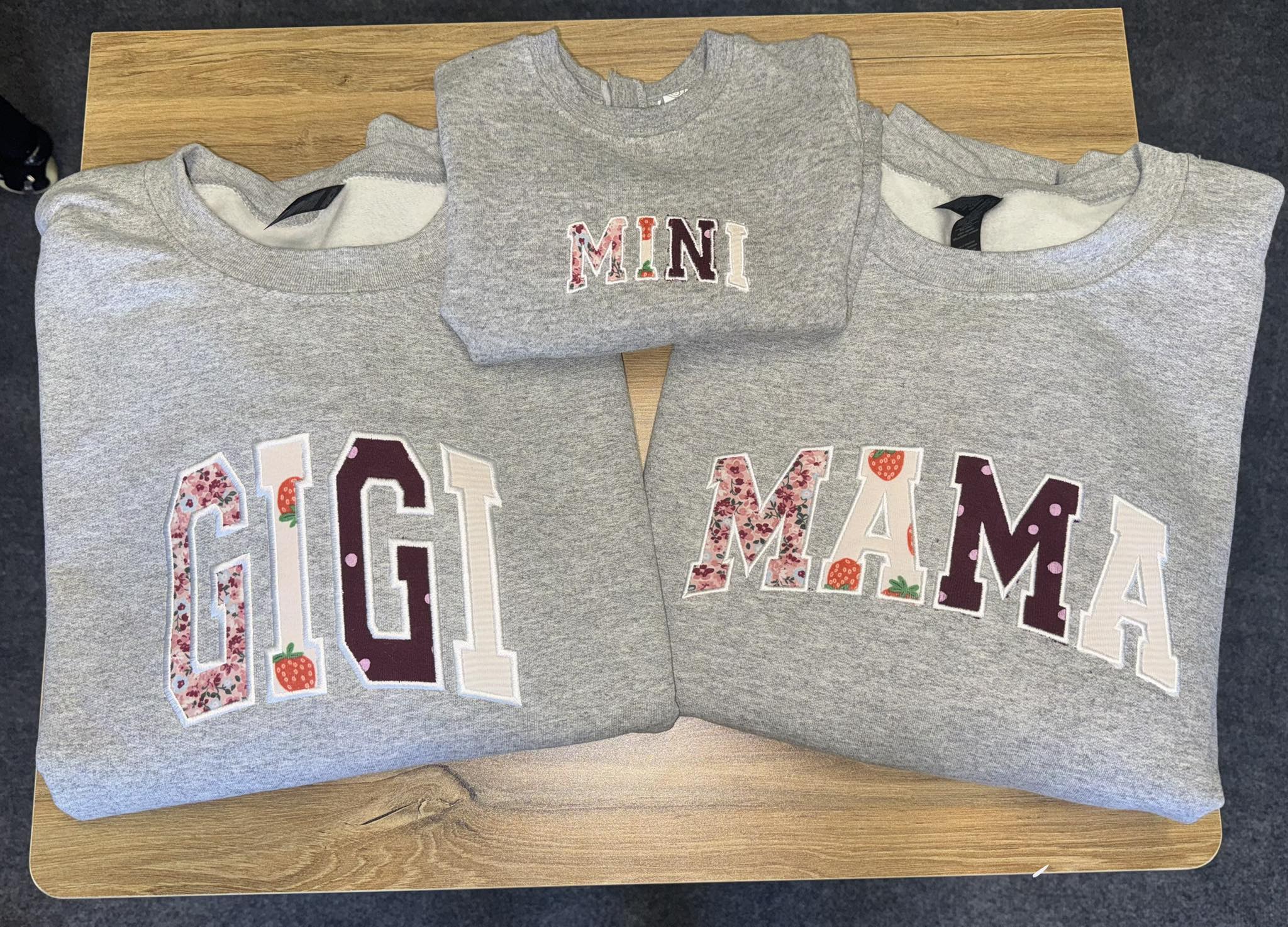 Custom Applique Crewneck Sweatshirt.
