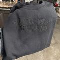 Black on Black "A Littel Ray Of Pitch Black" Embroidered Crewneck Sweatshirt!