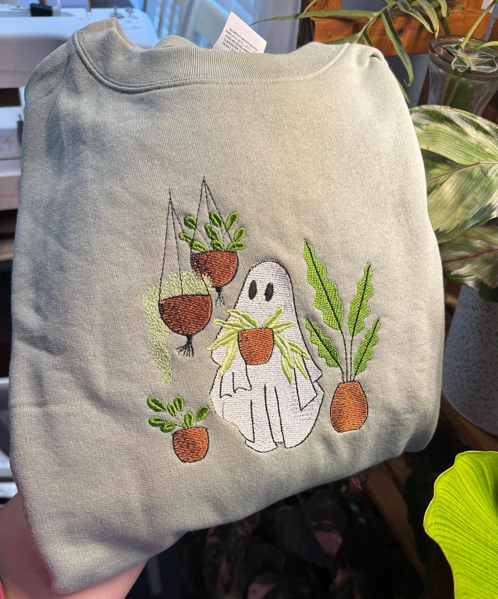 Ghost Plant Lover Embroidered Sweatshirt