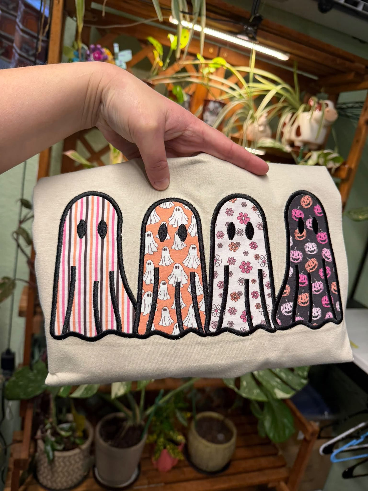 Embroidered Applique Ghost Design!