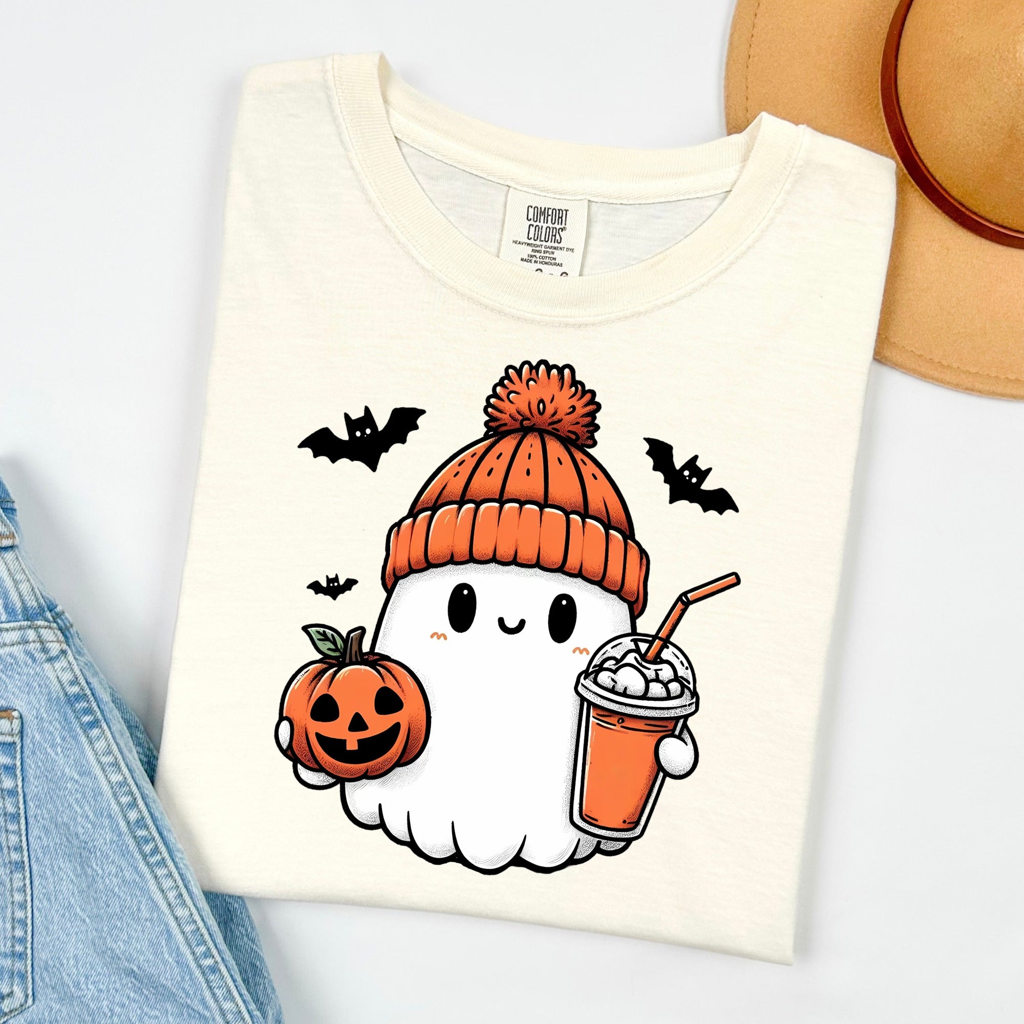 Adorable Cozy Ghost Ice Coffee Design!