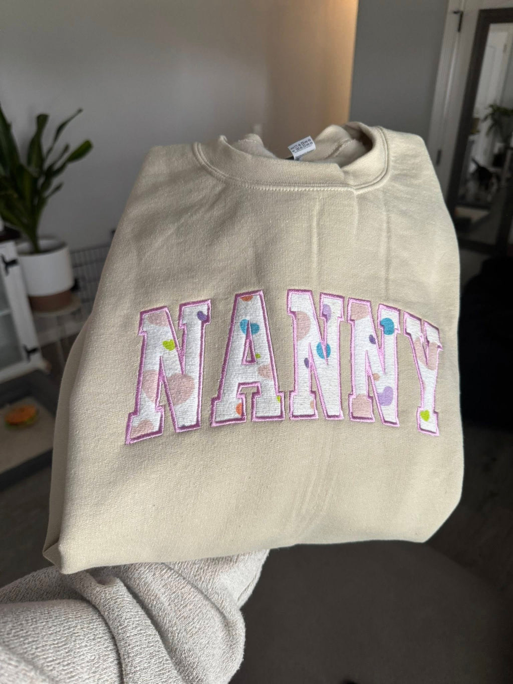 Custom Applique Crewneck Sweatshirt.