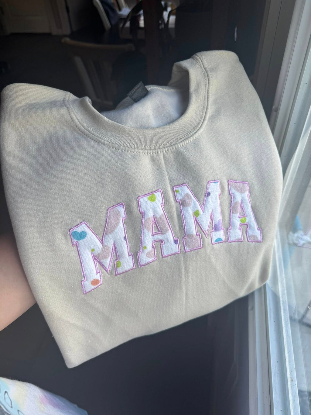 Custom Applique Crewneck Sweatshirt.