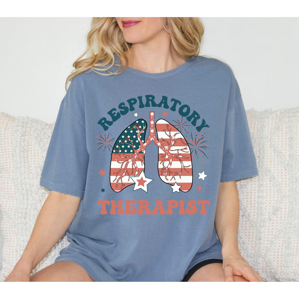 Respiratory Therapist Red, White, and Blue Lungs Tee!