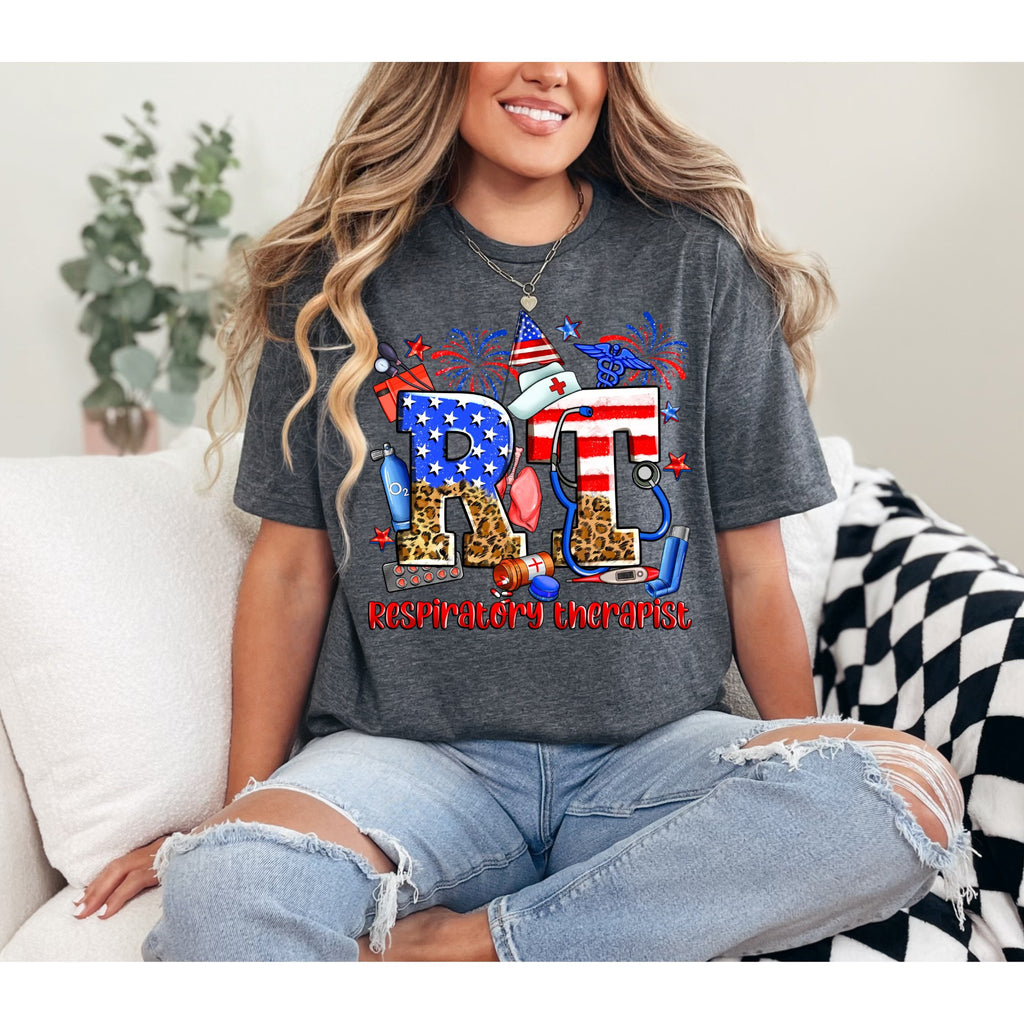 Red, White, and Blue Patriotic Respiratory Therapist Tee!