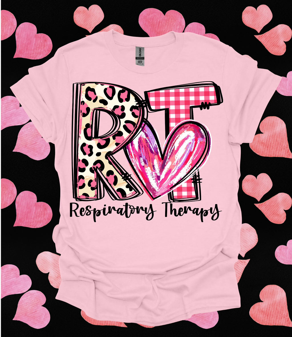Pink Cheetah Print RT Letters Valentines Day Tee