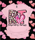 Pink Cheetah Print RT Letters Valentines Day Tee