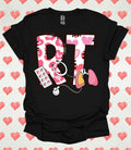 Respiratory Therapist RT Leopard Valentines Day Letters Tee!