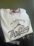 I'd Rather Be Thrifting Embroidered Tee & Sweatshirt