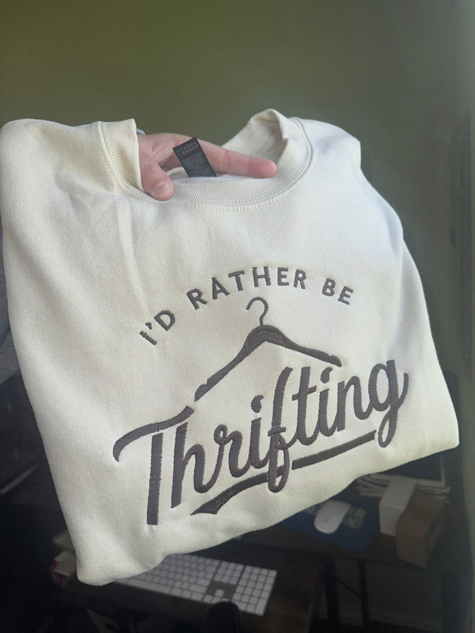 I'd Rather Be Thrifting Embroidered Tee & Sweatshirt
